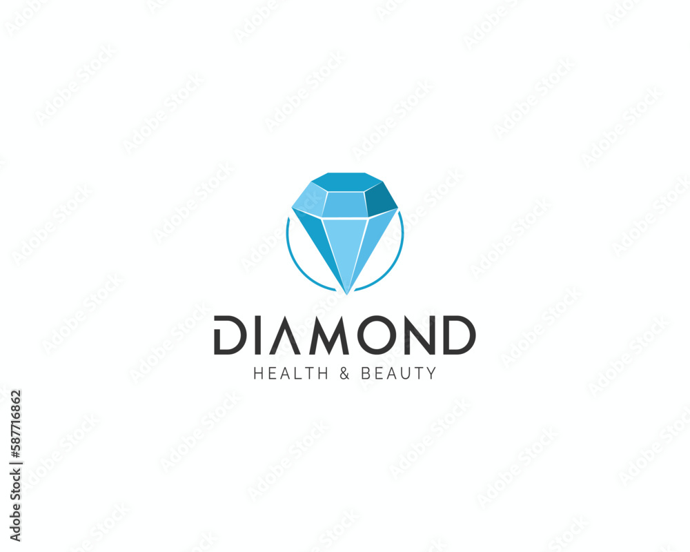 Naklejka premium Modern and minimalist flat Diamond based logo design. 