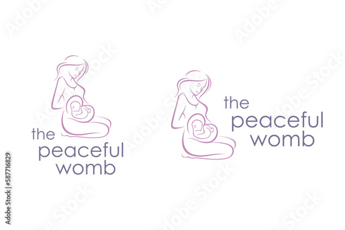 The Peacful Womb woman and baby simple illustration