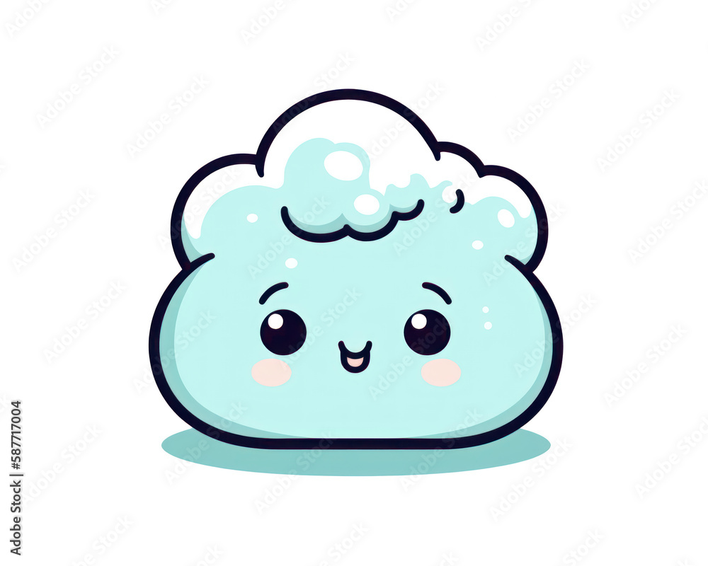 Cute cloud cartoon on white background. Vector illustration of cute cloud. Cute cloud cartoon on white background. Vector illustration of cute cloud.