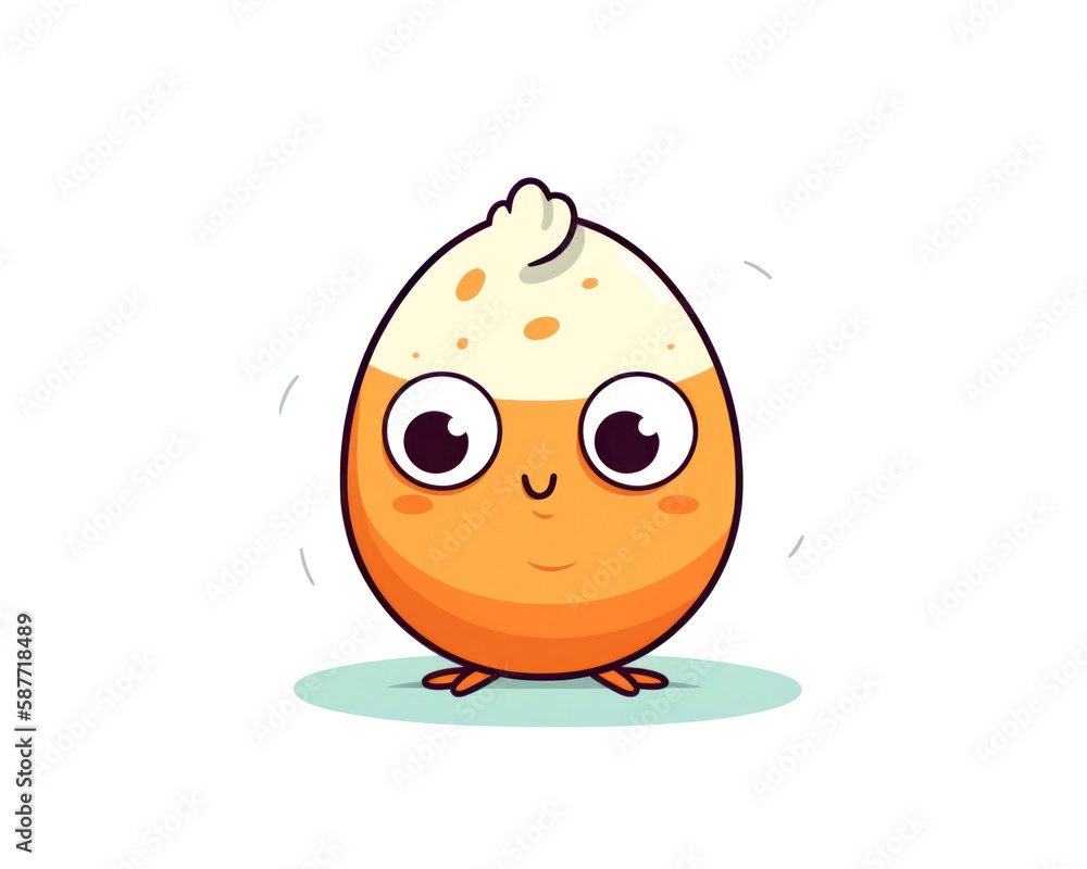 Cute cartoon egg character. Vector illustration isolated on white ...