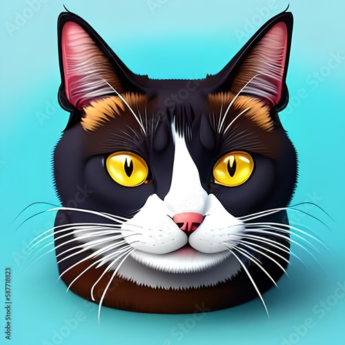 Generative AI cute cat illustration image © FistaPrayudha