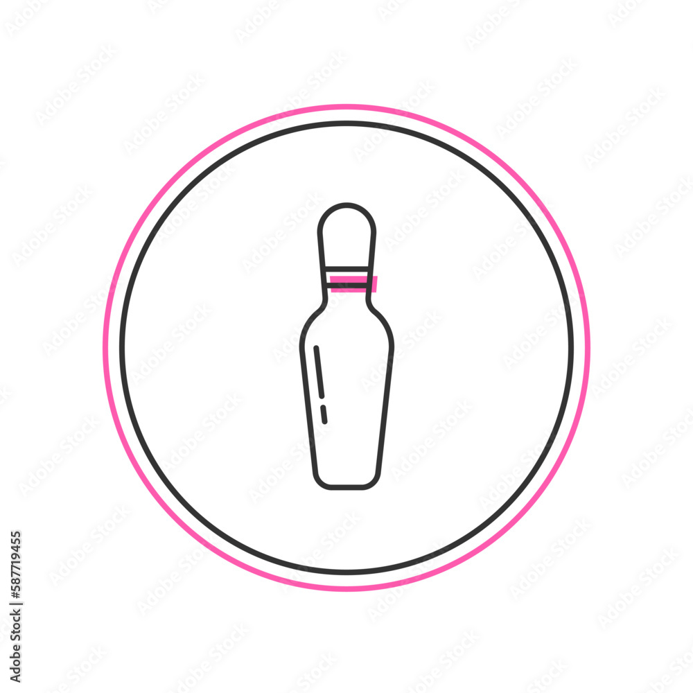 Filled outline Bowling pin icon isolated on white background. Vector Filled outline Bowling pin icon isolated on white background. Vector