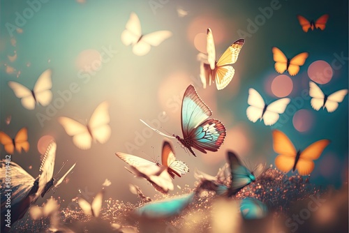 beautiful butterfly bokeh background experience nature s magic generative ai