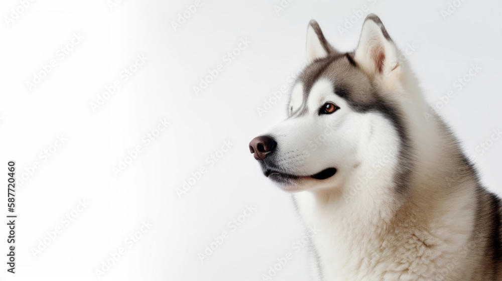animal on the white Background dog Alaskan Malamute generative ai animal on the white Background dog Alaskan Malamute generative ai