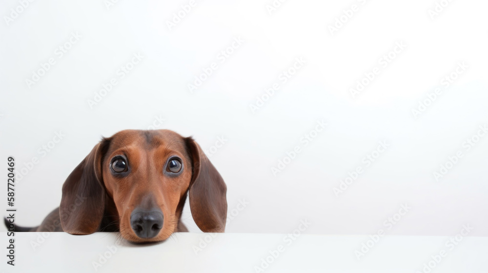 animal on the white Background dog dachshund generative ai