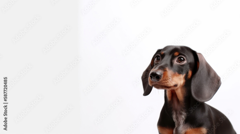 animal on the white Background dog dachshund generative ai
