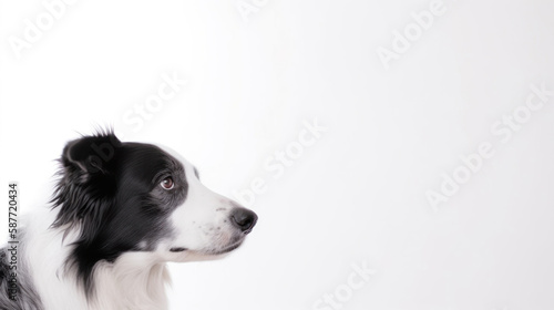  animal on the white Background dog Border collie generative ai