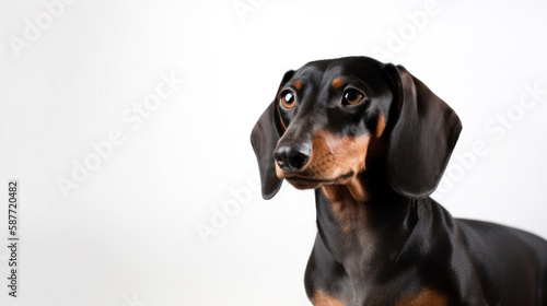 animal on the white Background dog dachshund generative ai © Sergey
