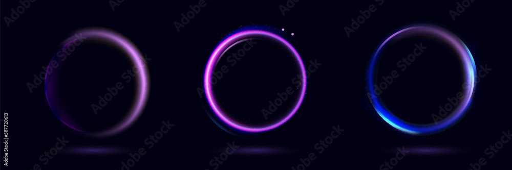 Neon swirl. Curve blue line light effect. Abstract ring background with glowing swirling background. Energy flow tunnel. Blue portal, platform. Magic circle vector. Neon swirl. Curve blue line light effect. Abstract ring background with glowing swirling background. Energy flow tunnel. Blue portal, platform. Magic circle vector.