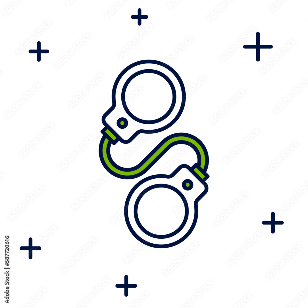 Filled outline Handcuffs icon isolated on white background. Vector Filled outline Handcuffs icon isolated on white background. Vector