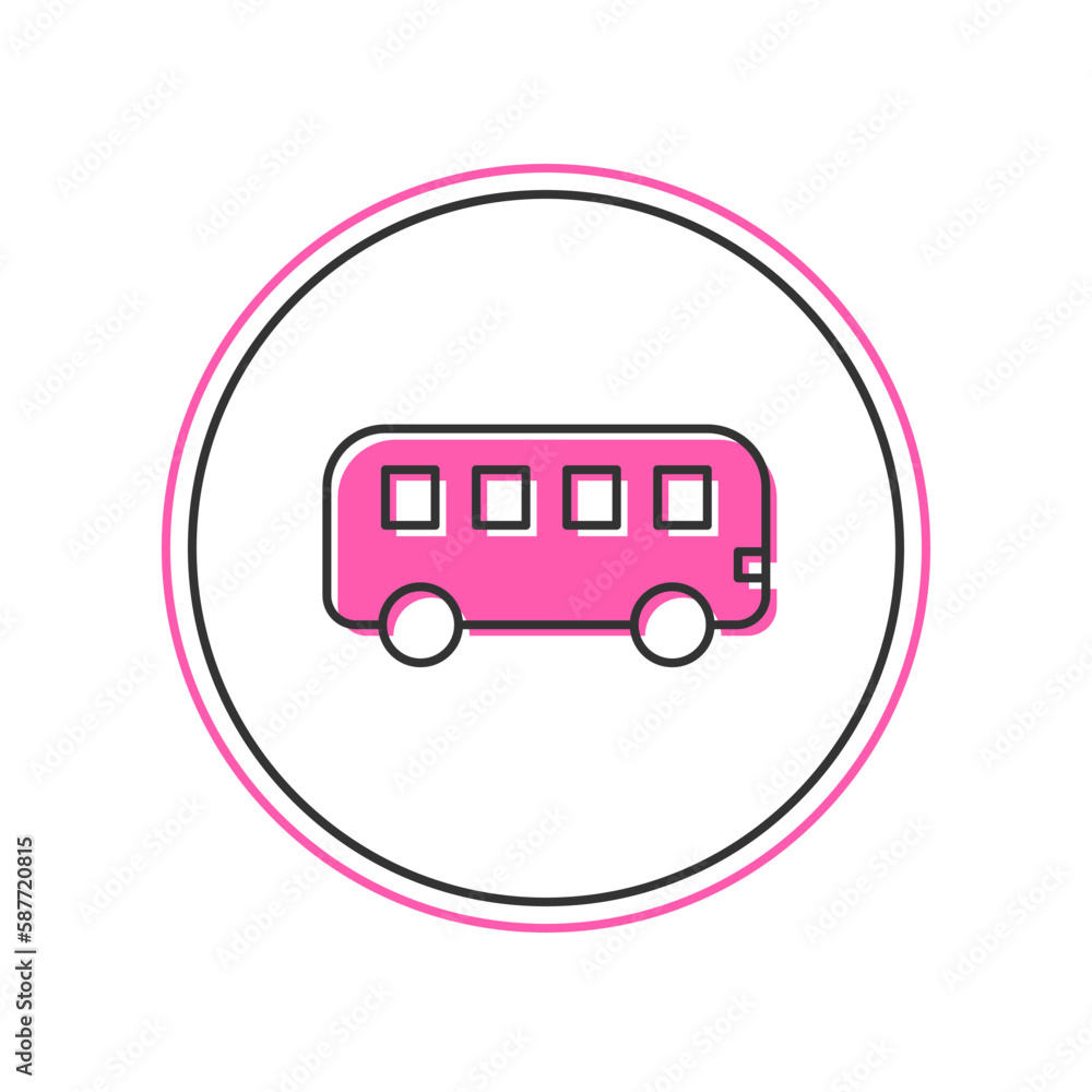 Filled outline Bus toy icon isolated on white background. Vector Filled outline Bus toy icon isolated on white background. Vector