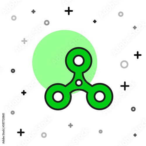Filled outline Fidget spinner icon isolated on white background. Stress relieving toy. Trendy hand spinner. Vector