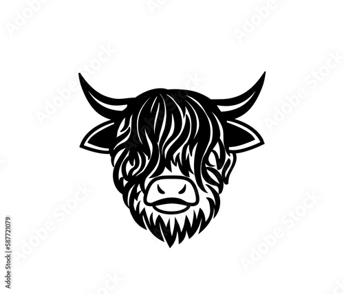 Quadro su tela Highland Cow . Farm House Sign. Farmhouse Design.