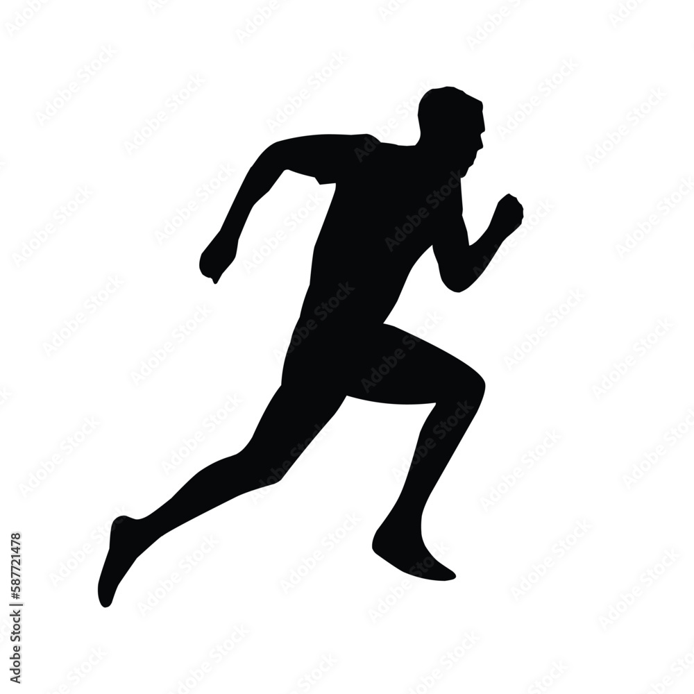 The man is runner silhouette vector Pro Vector