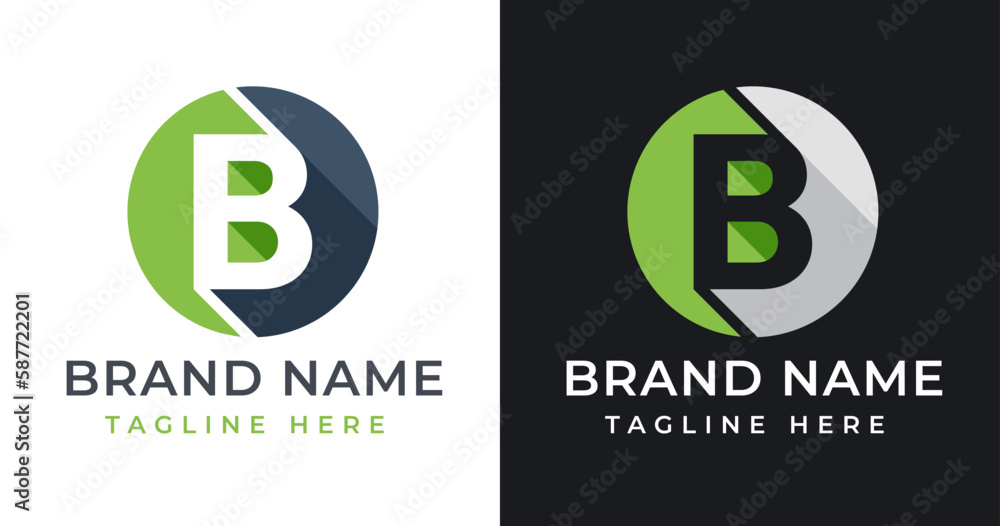 Initial letter B Logo vector illustration with Abstract Circle Shape design Initial letter B Logo vector illustration with Abstract Circle Shape design