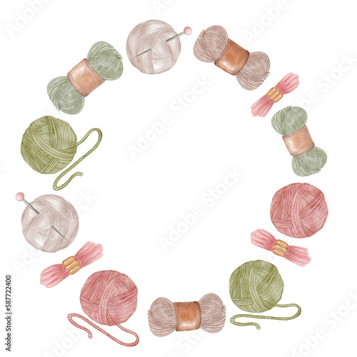 Sewing Tools Frame watercolor png