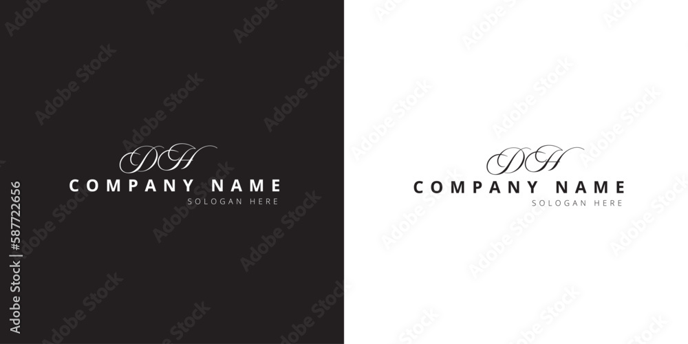 DH initials signature logo. Handwriting logo vector templates. Logo for business, beauty, fashion, signature DH For Signature Logo 
