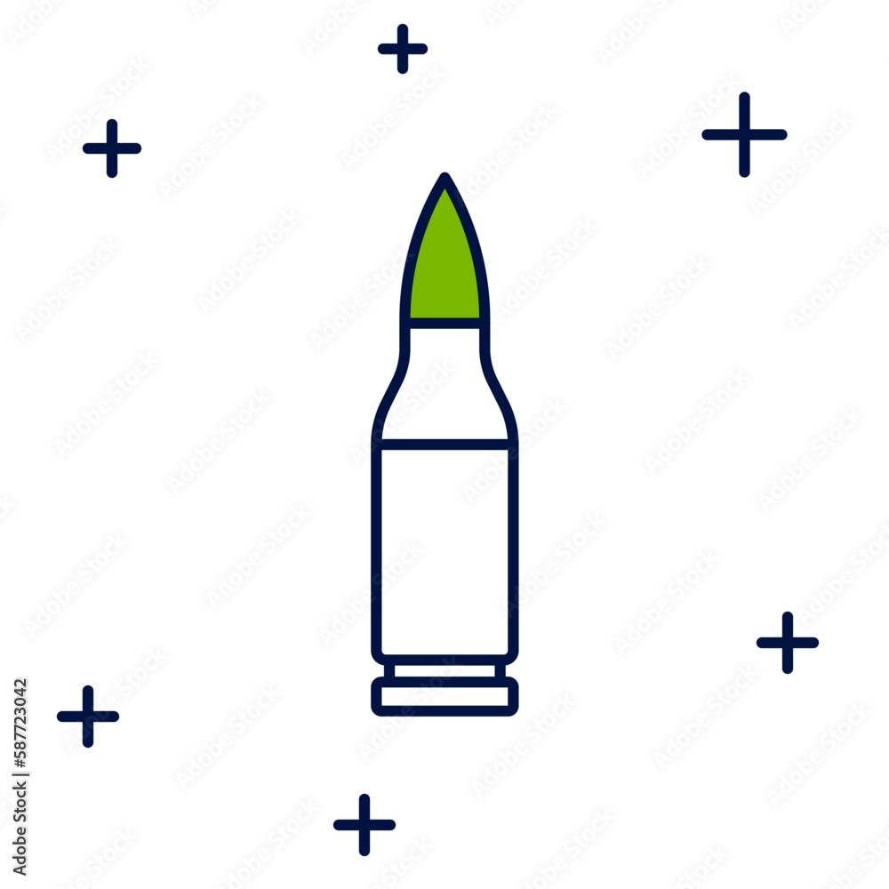 Filled outline Bullet icon isolated on white background. Vector