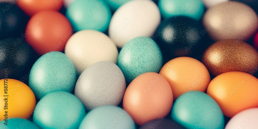 This series features a collection of bright, colorful Easter eggs. The Easter eggs come in a variety of hues, from blue and yellow to black. The illustration captures the rich texture. This series features a collection of bright, colorful Easter eggs. The Easter eggs come in a variety of hues, from blue and yellow to black. The illustration captures the rich texture.