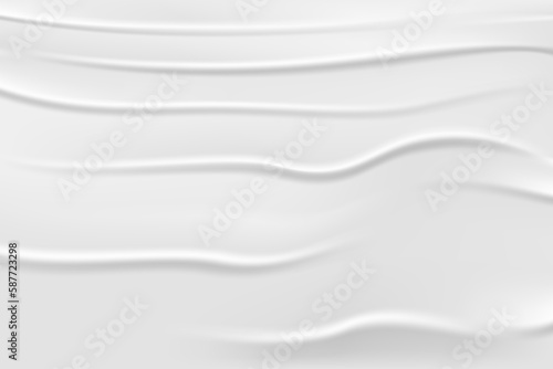Texture white with wet paper effect, gray background for web design. Old cardboard cover template with folds and crumpled elements, vector illustration.