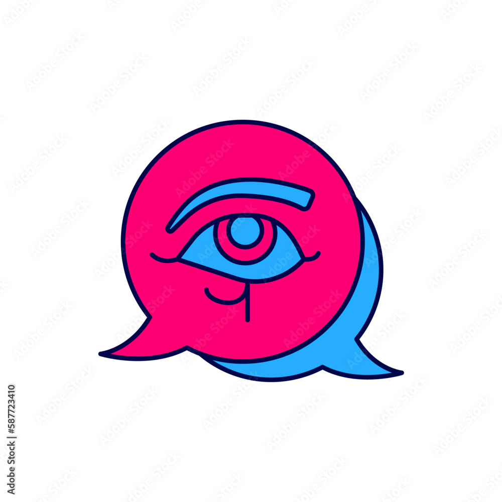 Obraz premium Filled outline Eye of Horus icon isolated on white background. Ancient Egyptian goddess Wedjet symbol of protection, royal power and good health. Vector