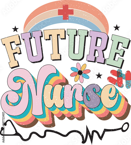 Retro Nurse  Sublimation Design