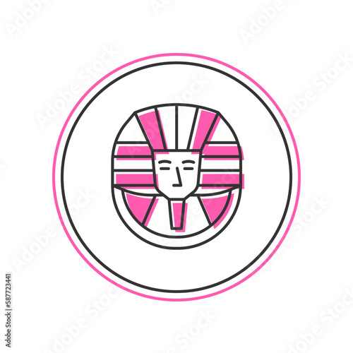 Filled outline Egyptian pharaoh icon isolated on white background. Vector