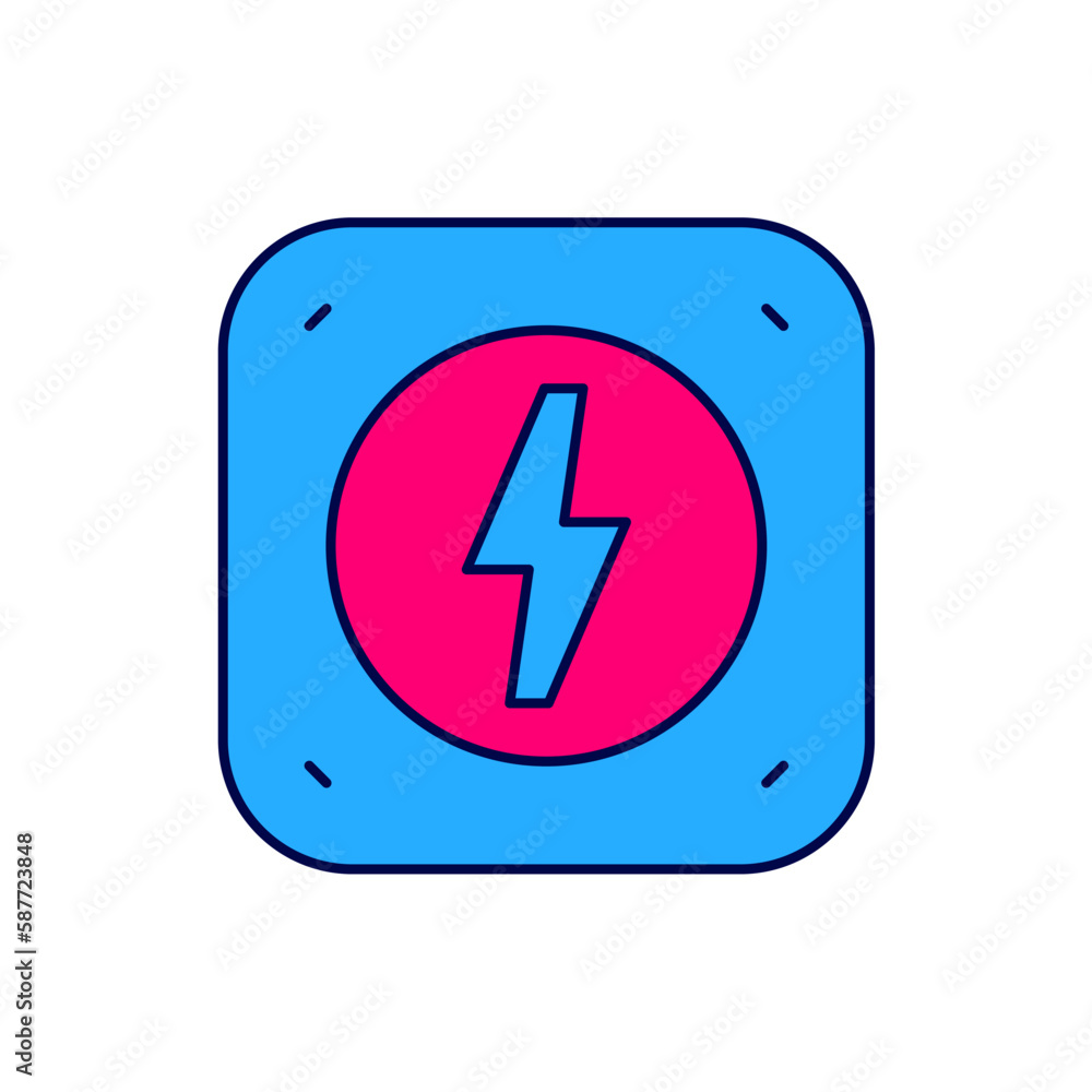 Filled outline Lightning bolt icon isolated on white background. Flash sign. Charge flash icon. Thunder bolt. Lighting strike. Vector Filled outline Lightning bolt icon isolated on white background. Flash sign. Charge flash icon. Thunder bolt. Lighting strike. Vector