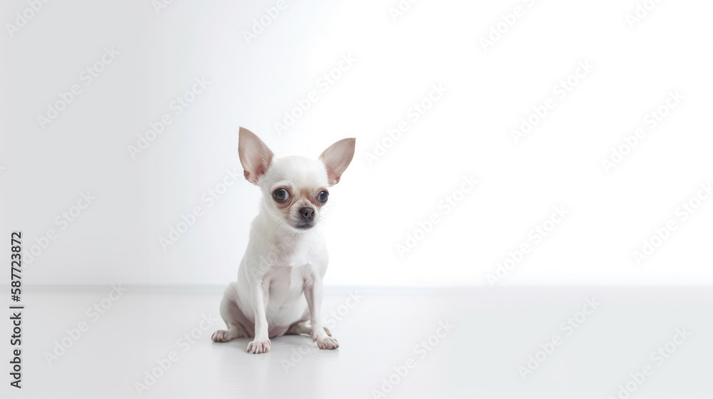 animal on the white Background dog chihuahua generative ai
