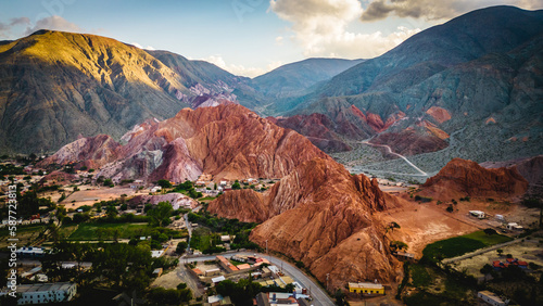Purmamarca Jujuy Argentina Aerial View The Hill of Seven Colors Cerro Siete Colores 
