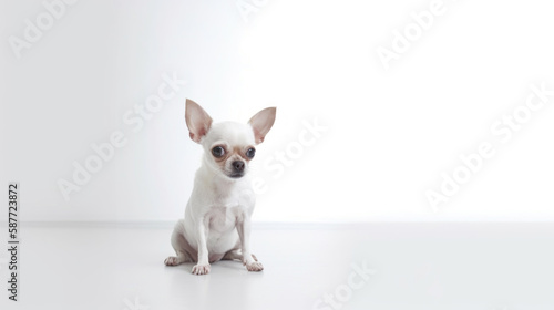 animal on the white Background dog chihuahua generative ai © Sergey