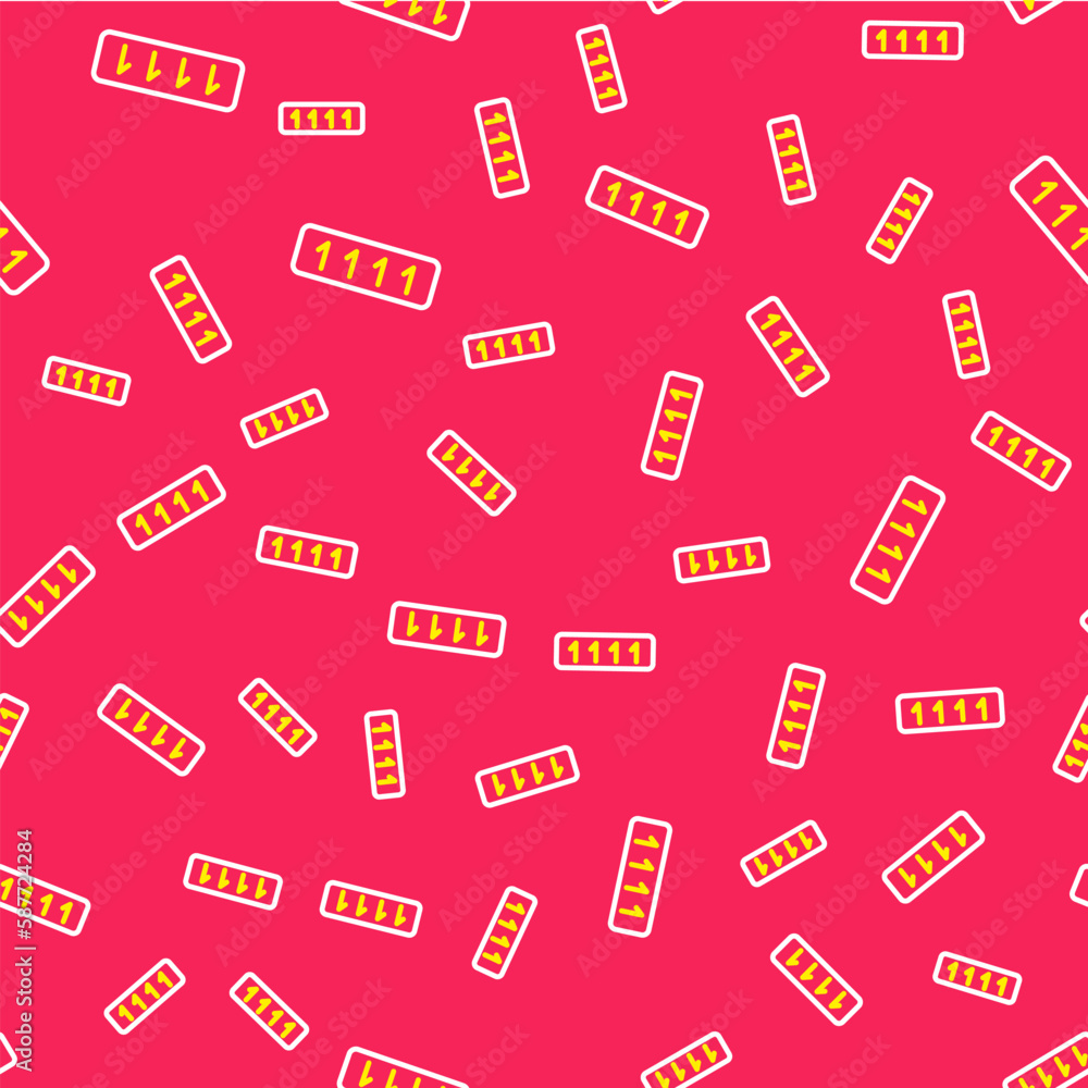 Line Password protection and safety access icon isolated seamless pattern on red background. Security, safety, protection, privacy concept. Vector Line Password protection and safety access icon isolated seamless pattern on red background. Security, safety, protection, privacy concept. Vector