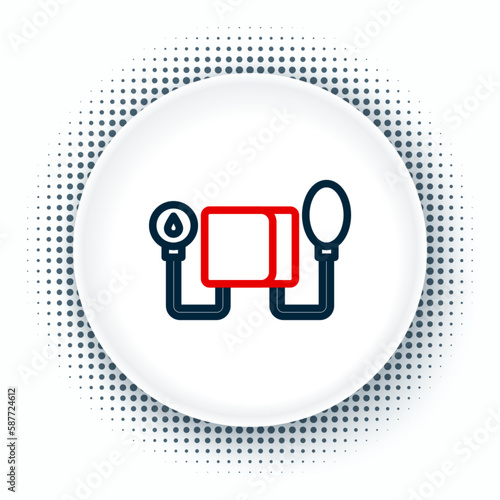 Line Blood pressure icon isolated on white background. Colorful outline concept. Vector