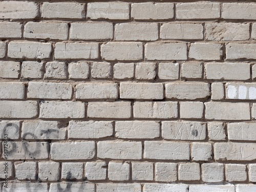 Old brick wall texture background  pattern. Brickwork  stonework  facade  rough surface close-up.