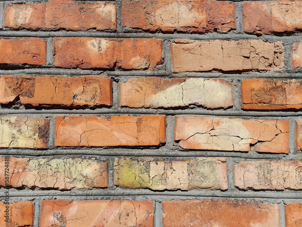Old brick wall texture background, pattern. Brickwork, stonework, facade, building, rough surface, cracks close-up. Old brick wall texture background, pattern. Brickwork, stonework, facade, building, rough surface, cracks close-up.