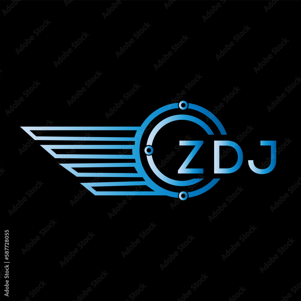 ZDJ letter logo. ZDJ blue vector image on black background. ZDJ technology Monogram logo design and best business icon.	
 - obrazy, fototapety, plakaty 