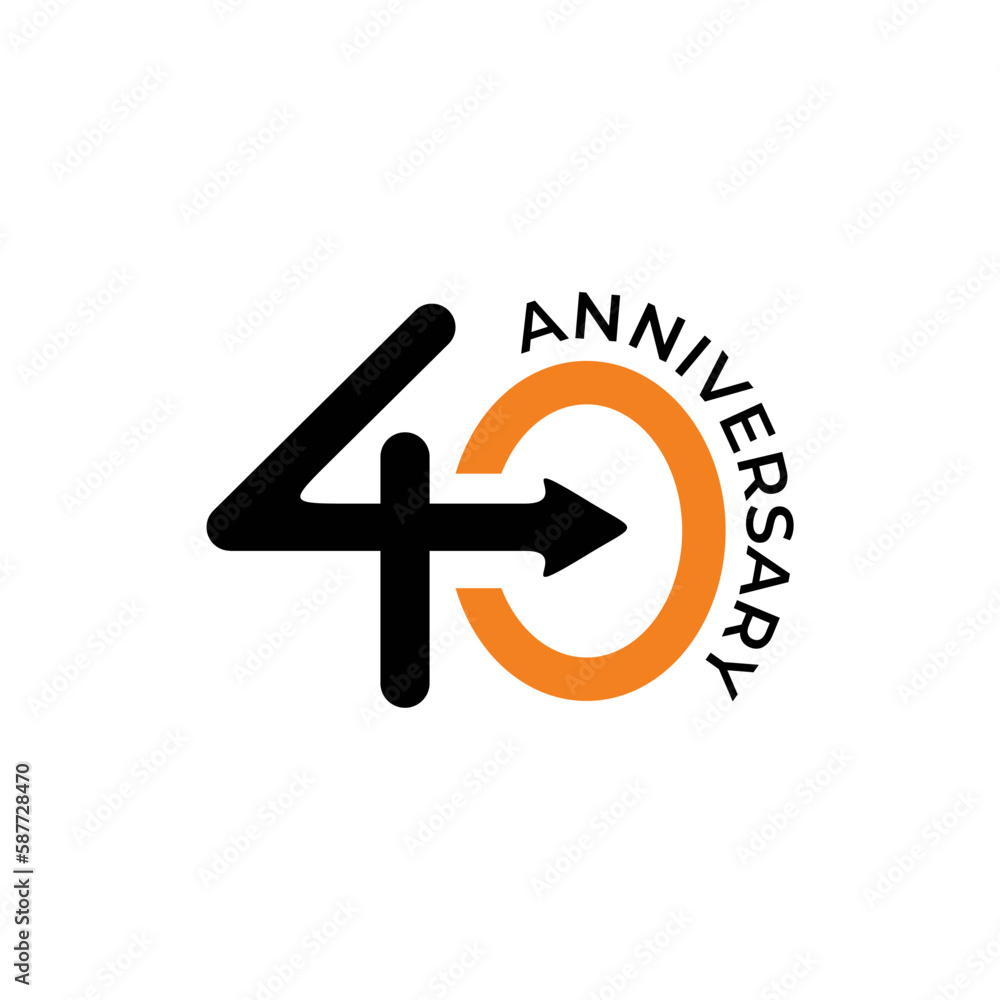 40th anniversary logo design with the use of an arrow element towards the target 40th anniversary logo design with the use of an arrow element towards the target