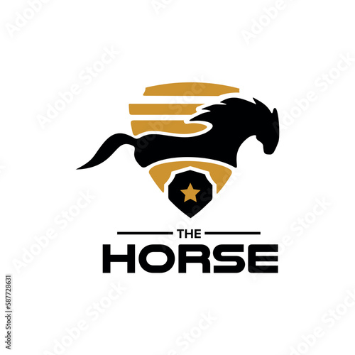 Stallion emblem modern logo design