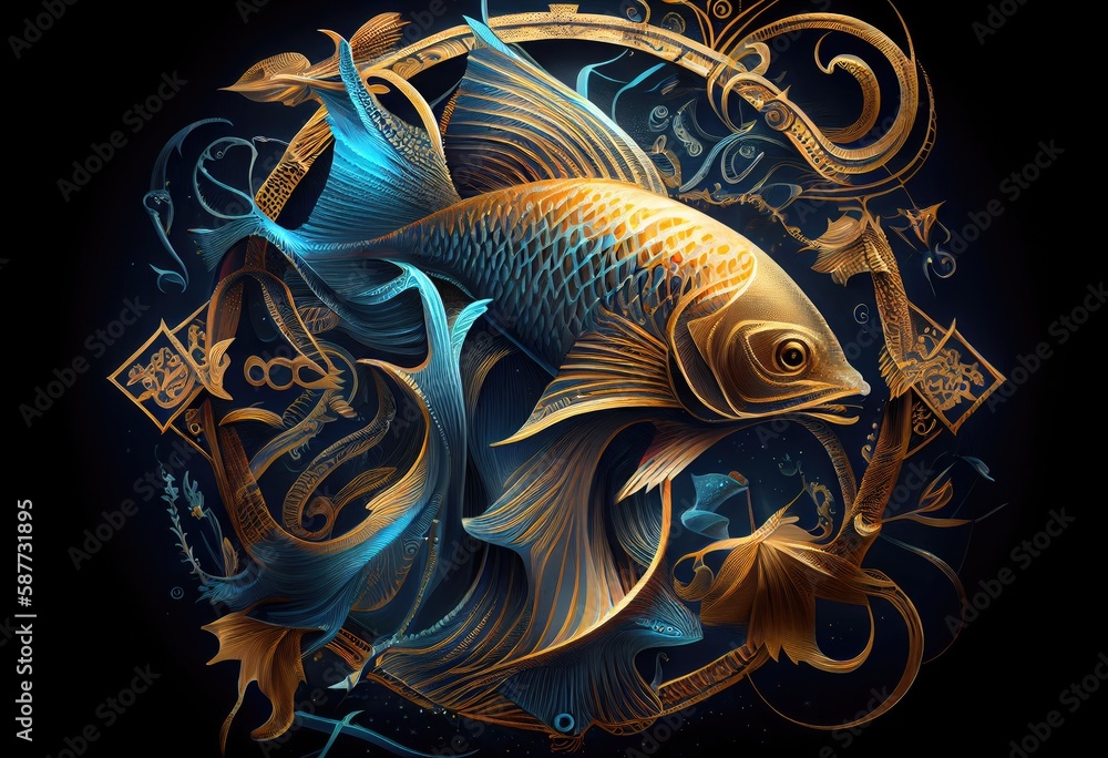 Obraz premium luxury Fish sign. Generative AI.