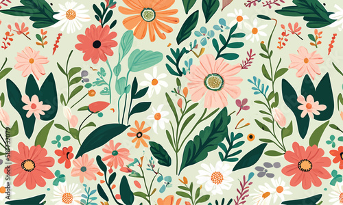 seamless pattern with flowers