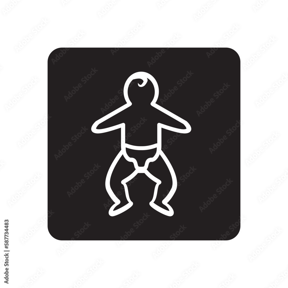 Baby vector icon, baby in diaper flat sign design. Baby symbol pictogram. UX UI icon Baby vector icon, baby in diaper flat sign design. Baby symbol pictogram. UX UI icon