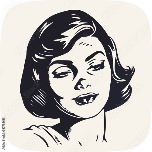 A bashful or shy young woman's face