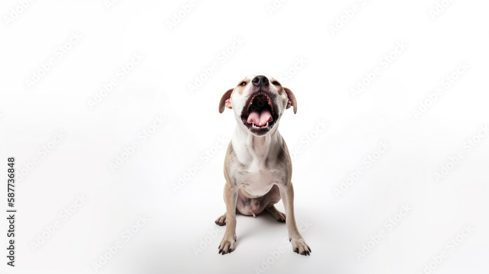 animal on the white Background strong dog pit bull generative ai