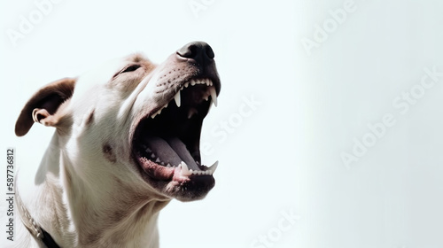 animal on the white Background strong dog pit bull generative ai © Sergey
