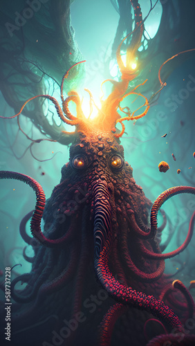 Lovecraft Art and Illustration - Created with Dream by Wombo Generative Ai photo