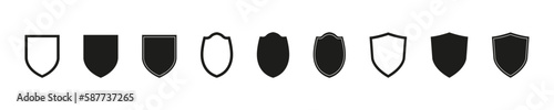  Different shields collection. Security sumbol. Shield icons vector set.   Vector illustration.