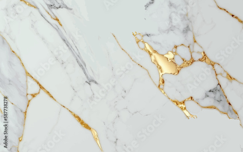 Gold marble Luxury background texture. Luxury White Gold Marble texture background vector. Panoramic Marbling texture background. white marble and gold pattern. 