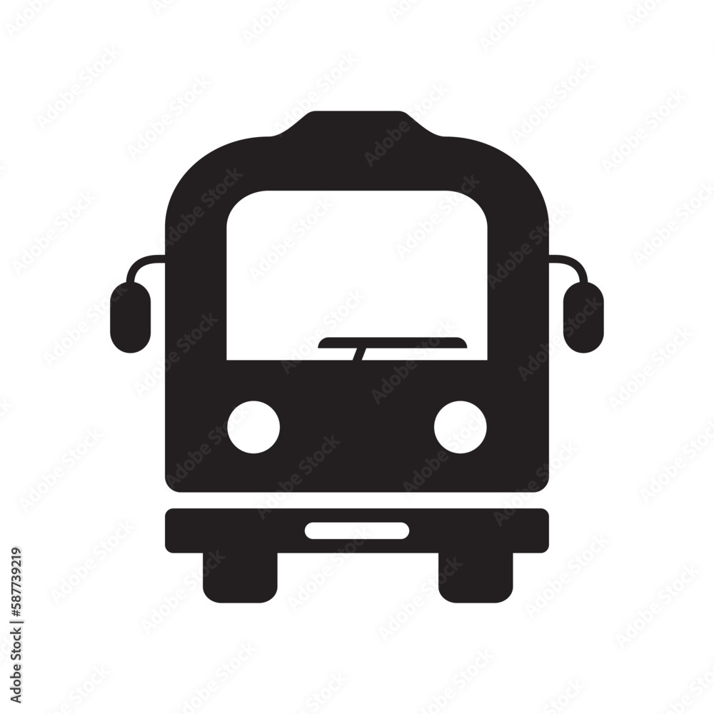 Transport bus vector icon. Bus front view icon. Vehicle flat sign design. Public bus symbol pictogram. UX UI icon Transport bus vector icon. Bus front view icon. Vehicle flat sign design. Public bus symbol pictogram. UX UI icon