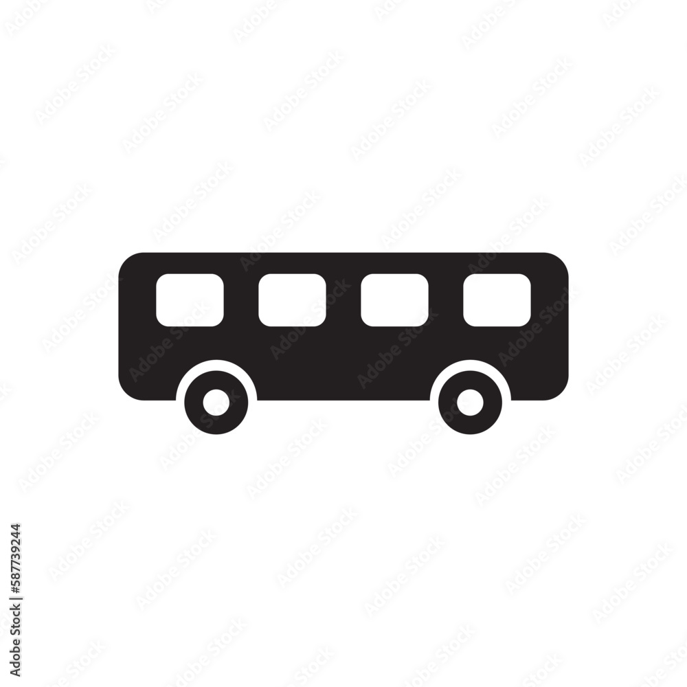 Transport bus vector icon. Bus front view icon. Vehicle flat sign design. Public bus symbol pictogram. UX UI icon