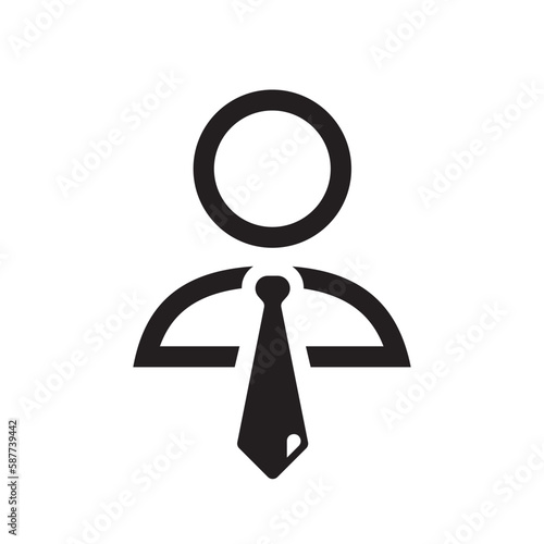 Businessman vector icon. Gentleman flat sign design. Boss icon pictogram. Manager flat symbol. Man in suit with tie icon. UX UI icon